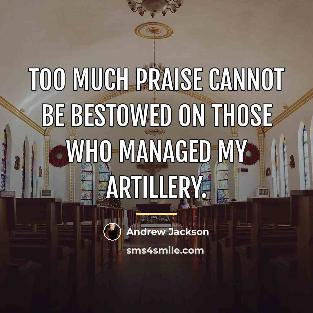 “Too much praise cannot be bestowed on those who managed…” quote by Andrew Jackson