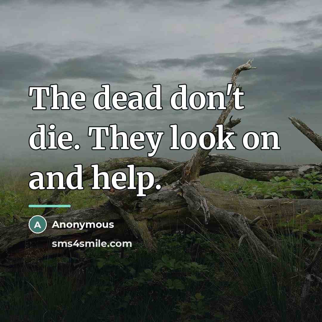 “The dead don't die. They look on and help.…” quote by Anonymous