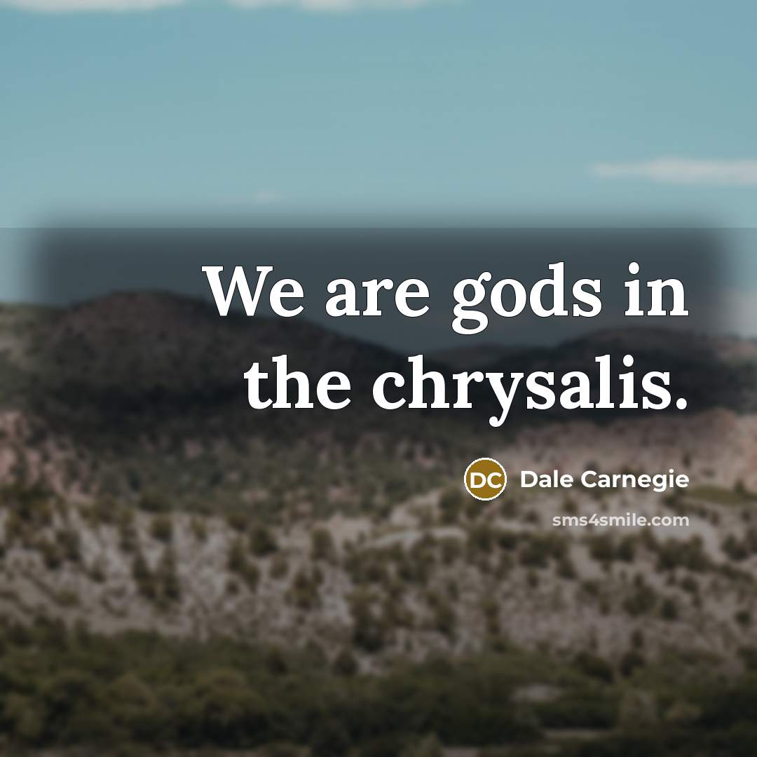 “We are gods in the chrysalis.…” quote by Dale Carnegie