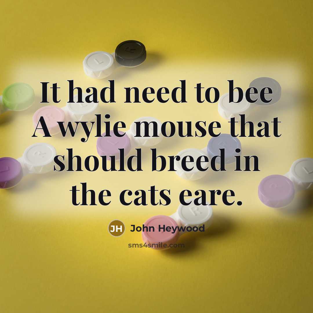 “It had need to bee A wylie mouse that should…” quote by John Heywood