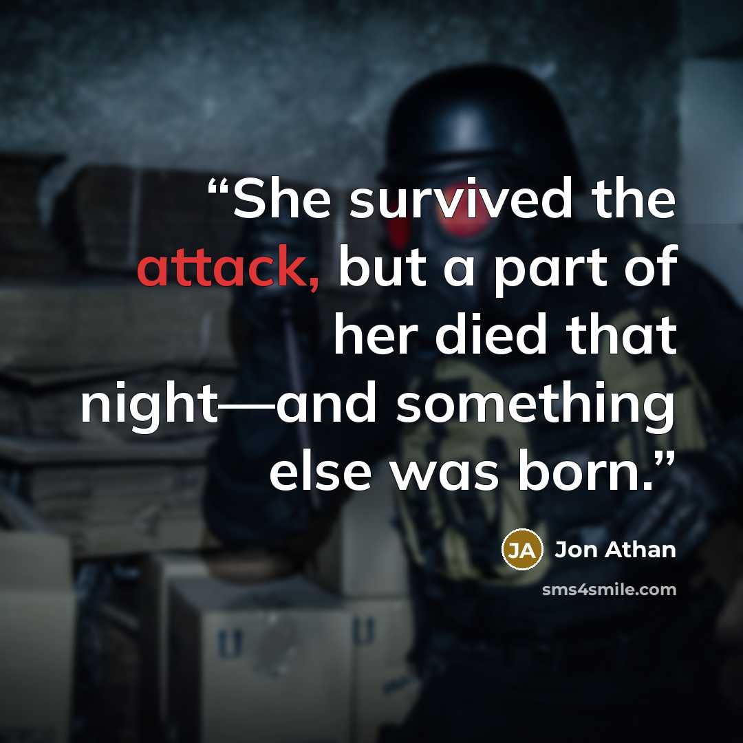 “She survived the attack, but a part of her died that night—and something else was born.” quote by Jon Athan