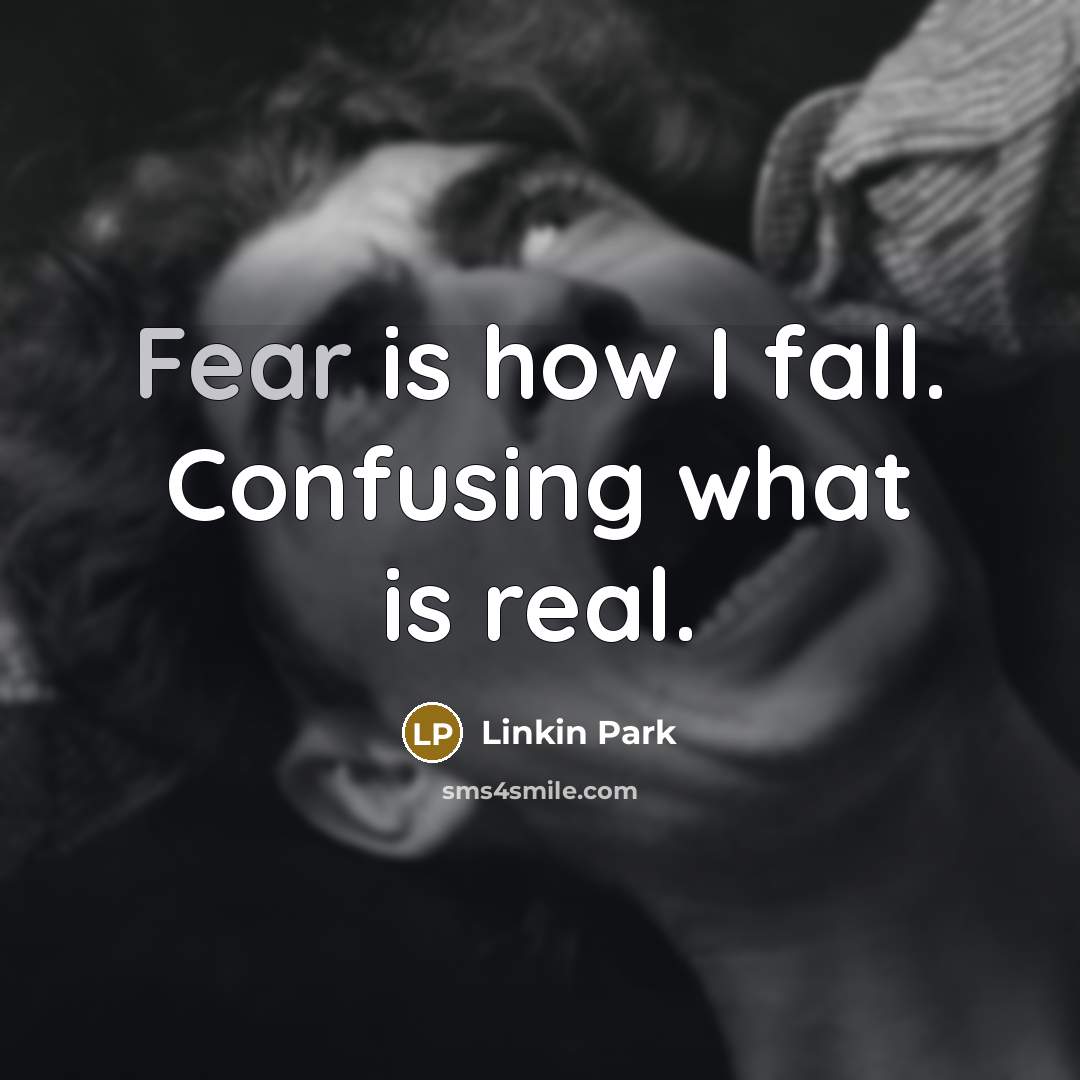 “Fear is how I fall. Confusing what is real.” quote by Linkin Park