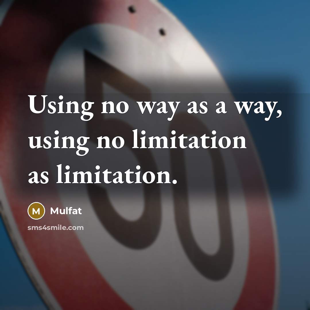 “Using no way as a way, using no limitation as limitation.” quote by Mulfat
