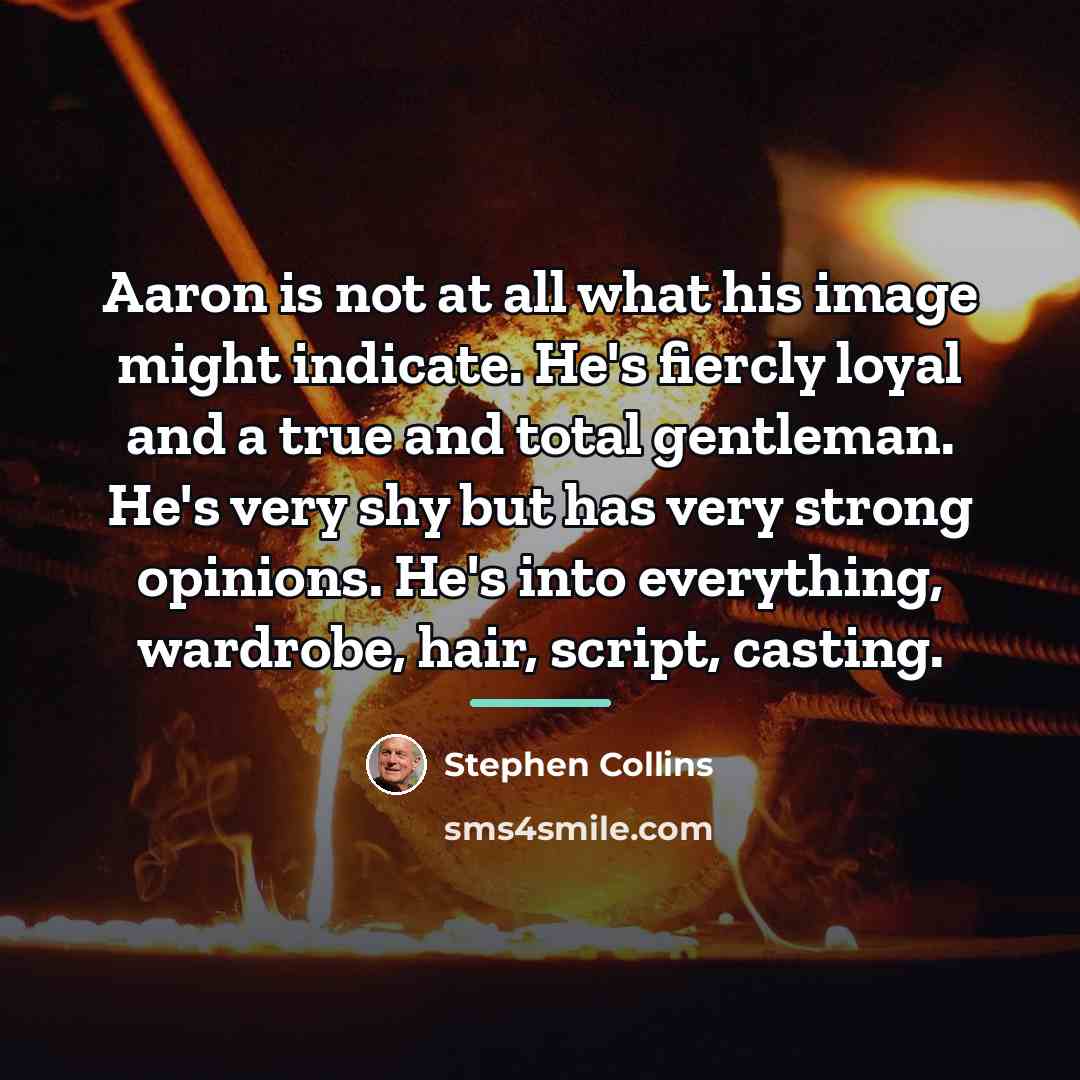 “Aaron is not at all what his image might indicate.…” quote by Stephen Collins