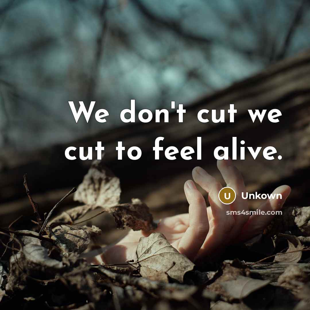 “We don't cut we cut to feel alive.…” quote by Unkown