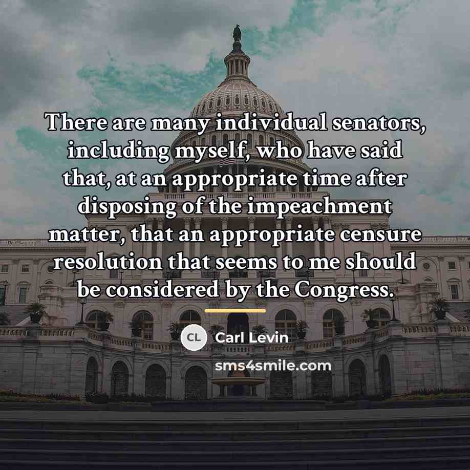 “There are many individual senators, including myself, who have said…” quote by Carl Levin