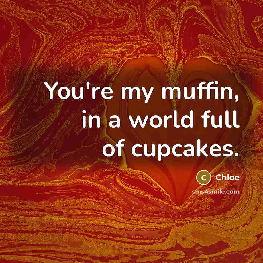 “You're my muffin, in a world full of cupcakes.…” quote by Chloe