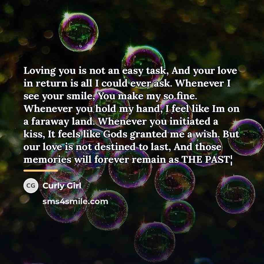 “Loving you is not an easy task, And your love…” quote by Curly Girl