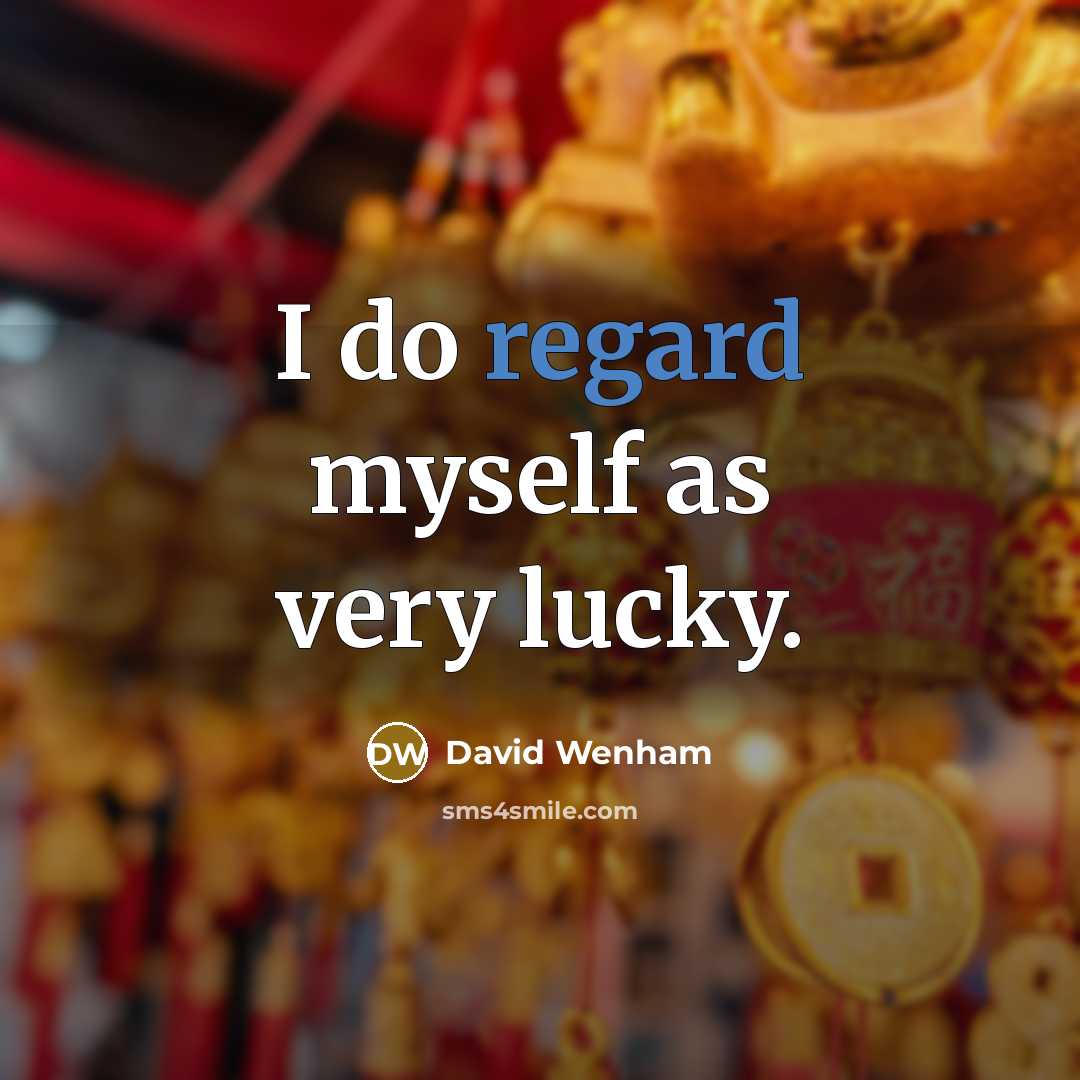 “I do regard myself as very lucky.…” quote by David Wenham