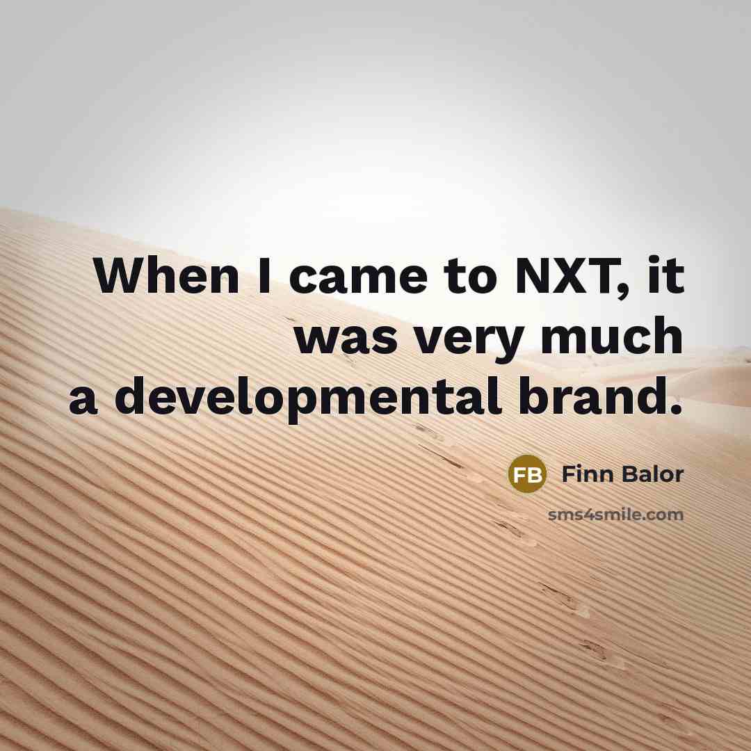 “When I came to NXT, it was very much a…” quote by Finn Balor