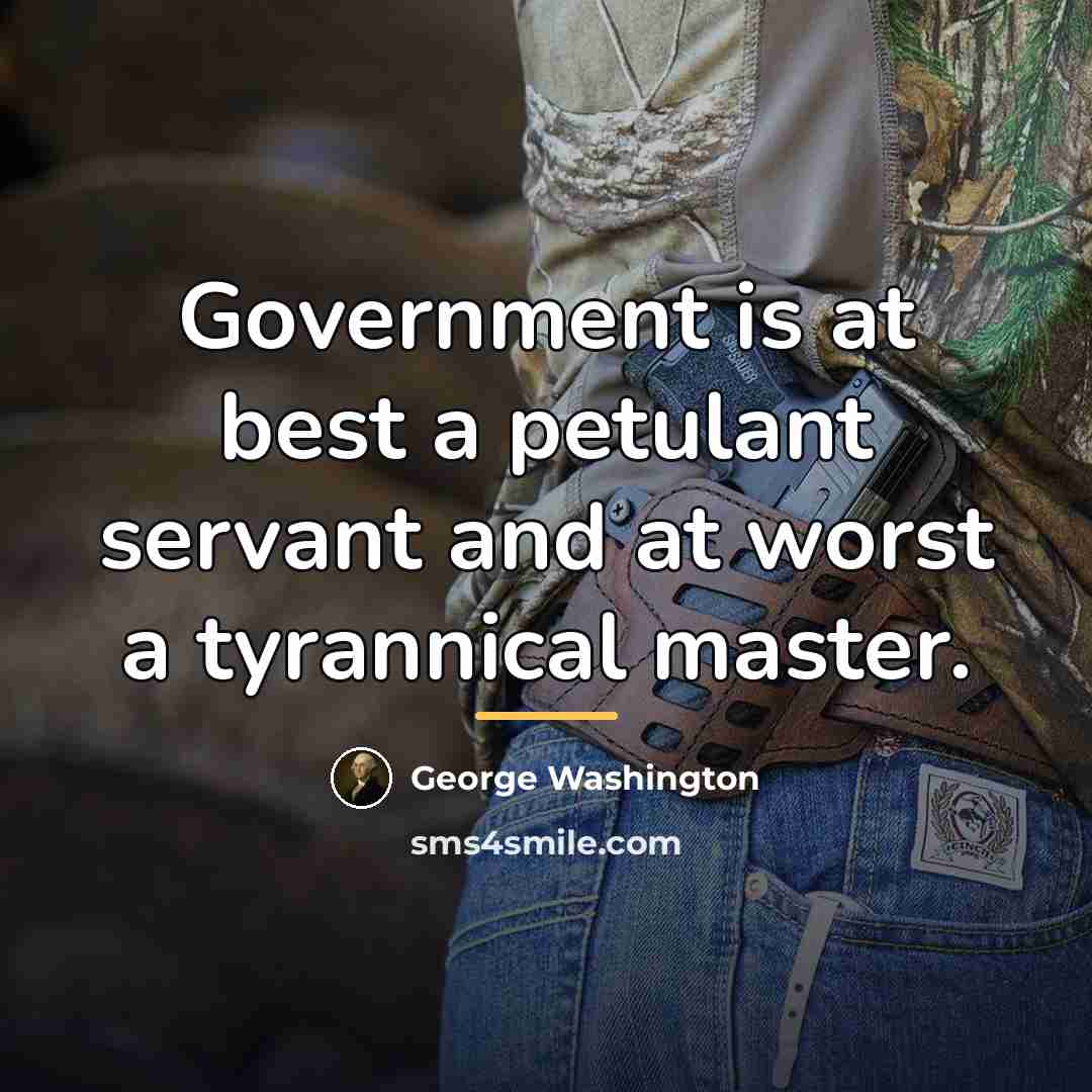 “Government is at best a petulant servant and at worst…” quote by George Washington