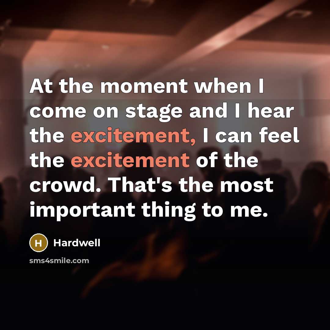 “At the moment when I come on stage and I…” quote by Hardwell