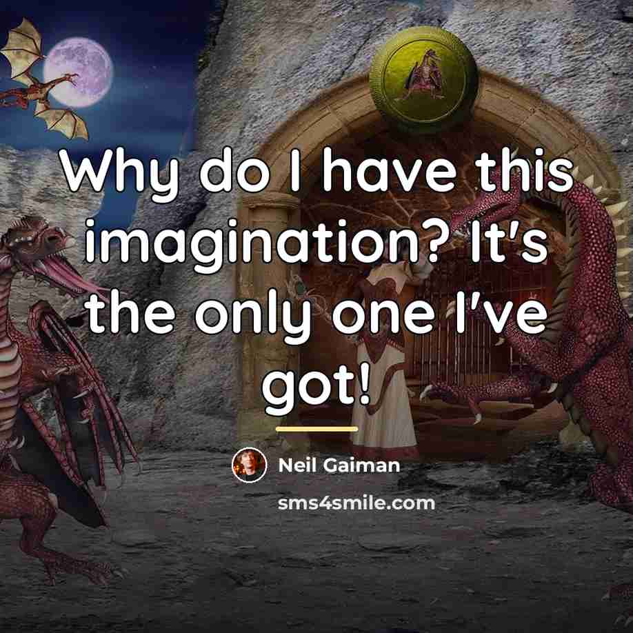 “Why do I have this imagination? It's the only one…” quote by Neil Gaiman