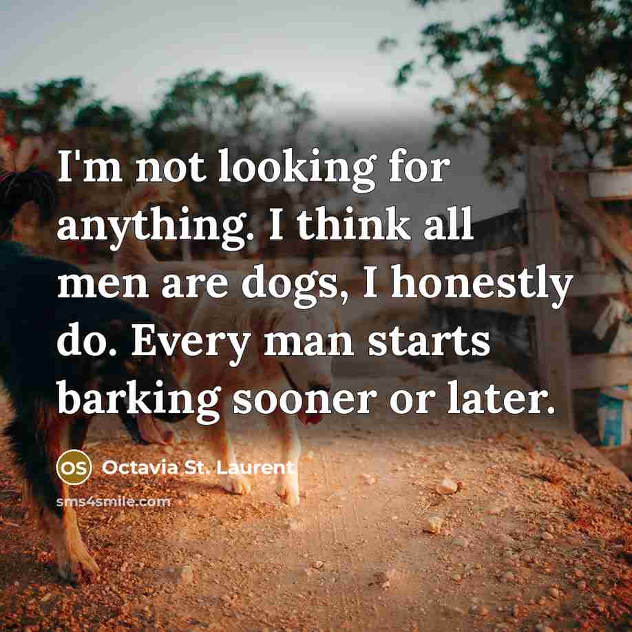 “I'm not looking for anything. I think all men are…” quote by Octavia St. Laurent