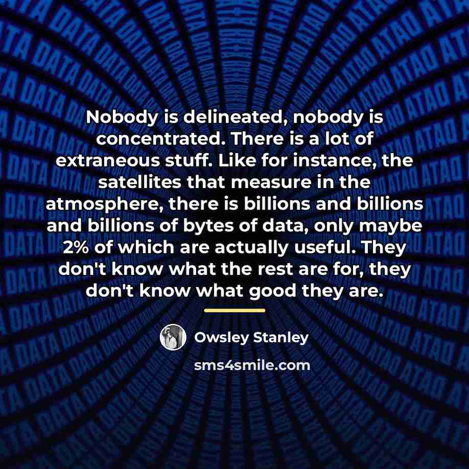 “Nobody is delineated, nobody is concentrated. There is a lot…” quote by Owsley Stanley