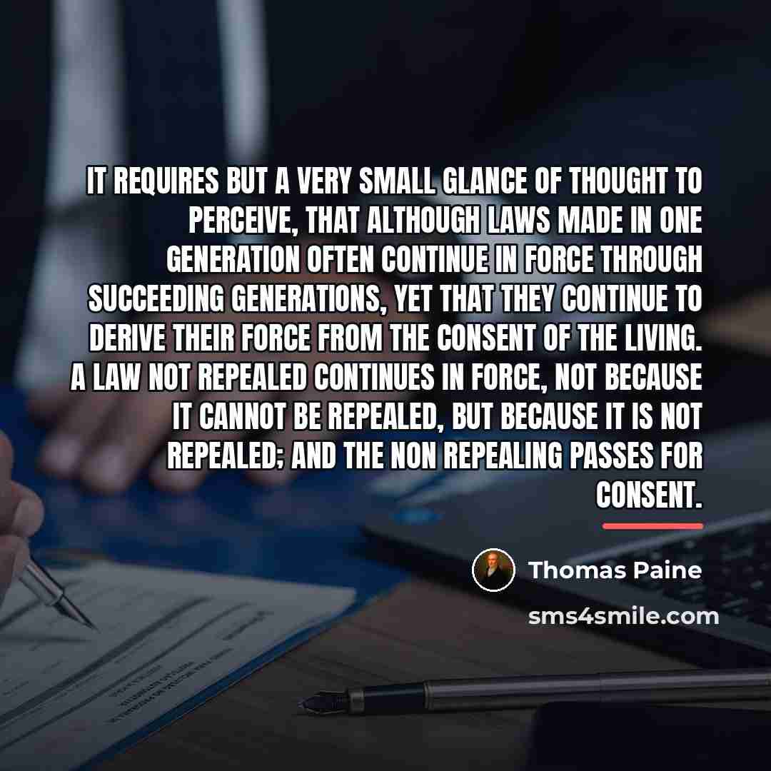 “It requires but a very small glance of thought to…” quote by Thomas Paine