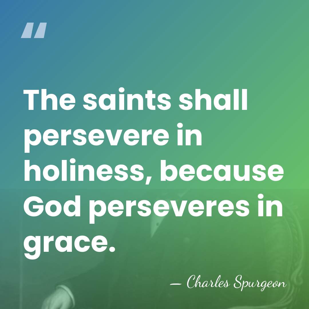 The saints shall persevere in holiness, because God perseveres in grace. - Charles Spurgeon