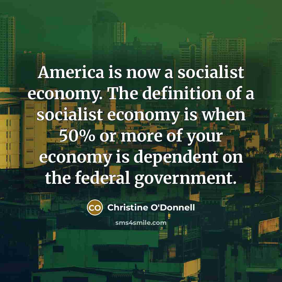 “America is now a socialist economy. The definition of a…” quote by Christine O'Donnell