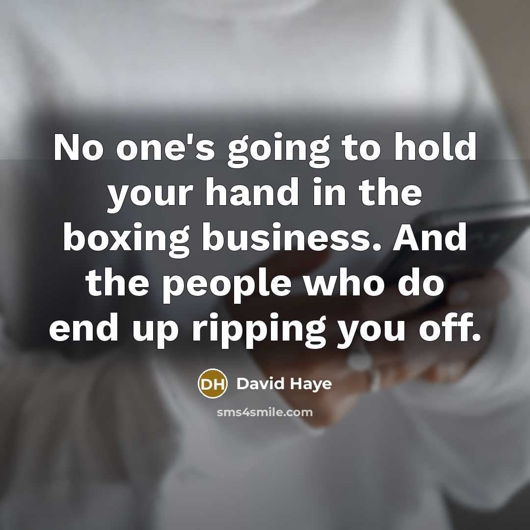 “No one's going to hold your hand in the boxing…” quote by David Haye