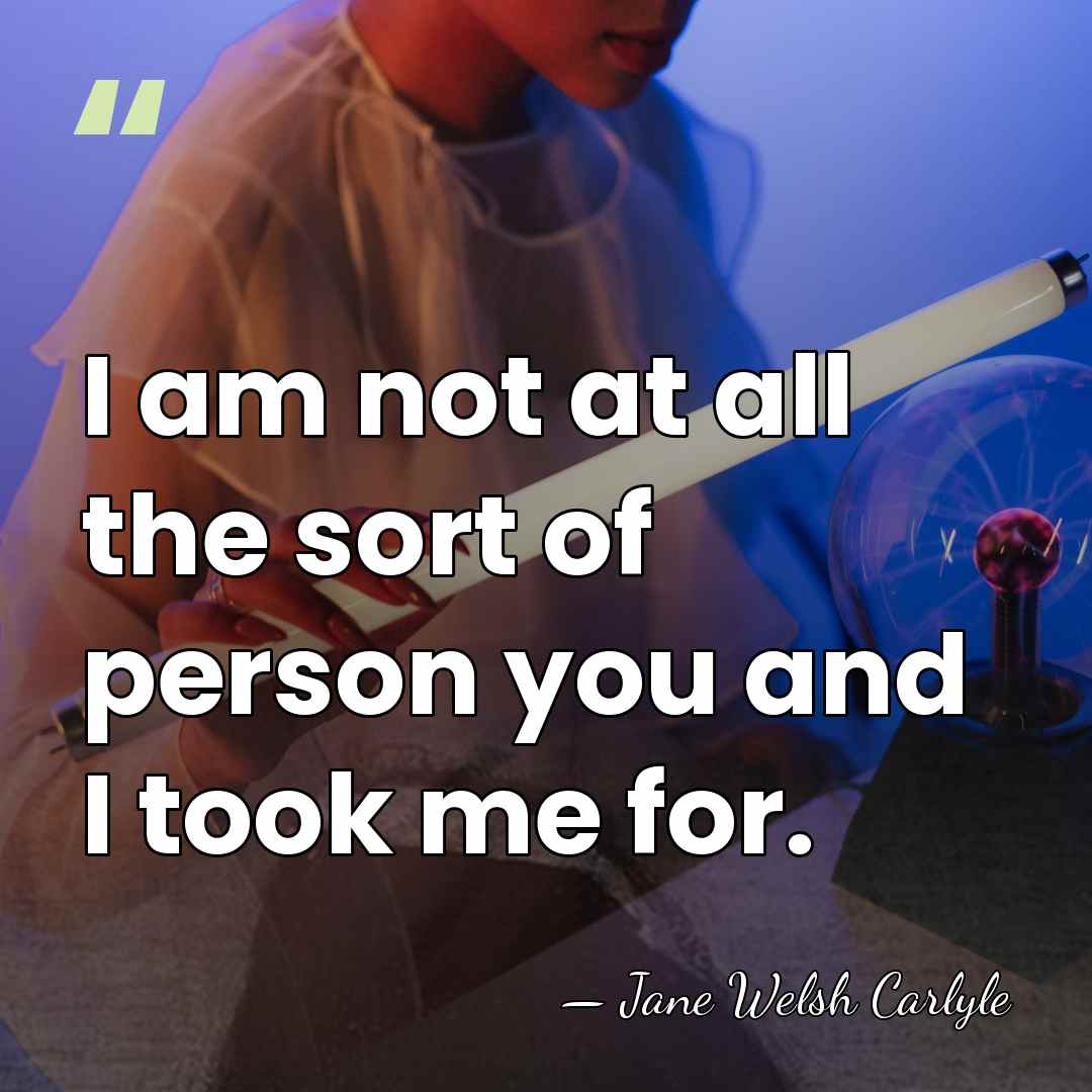I am not at all the sort of person you and I&hellip; - Jane Welsh Carlyle