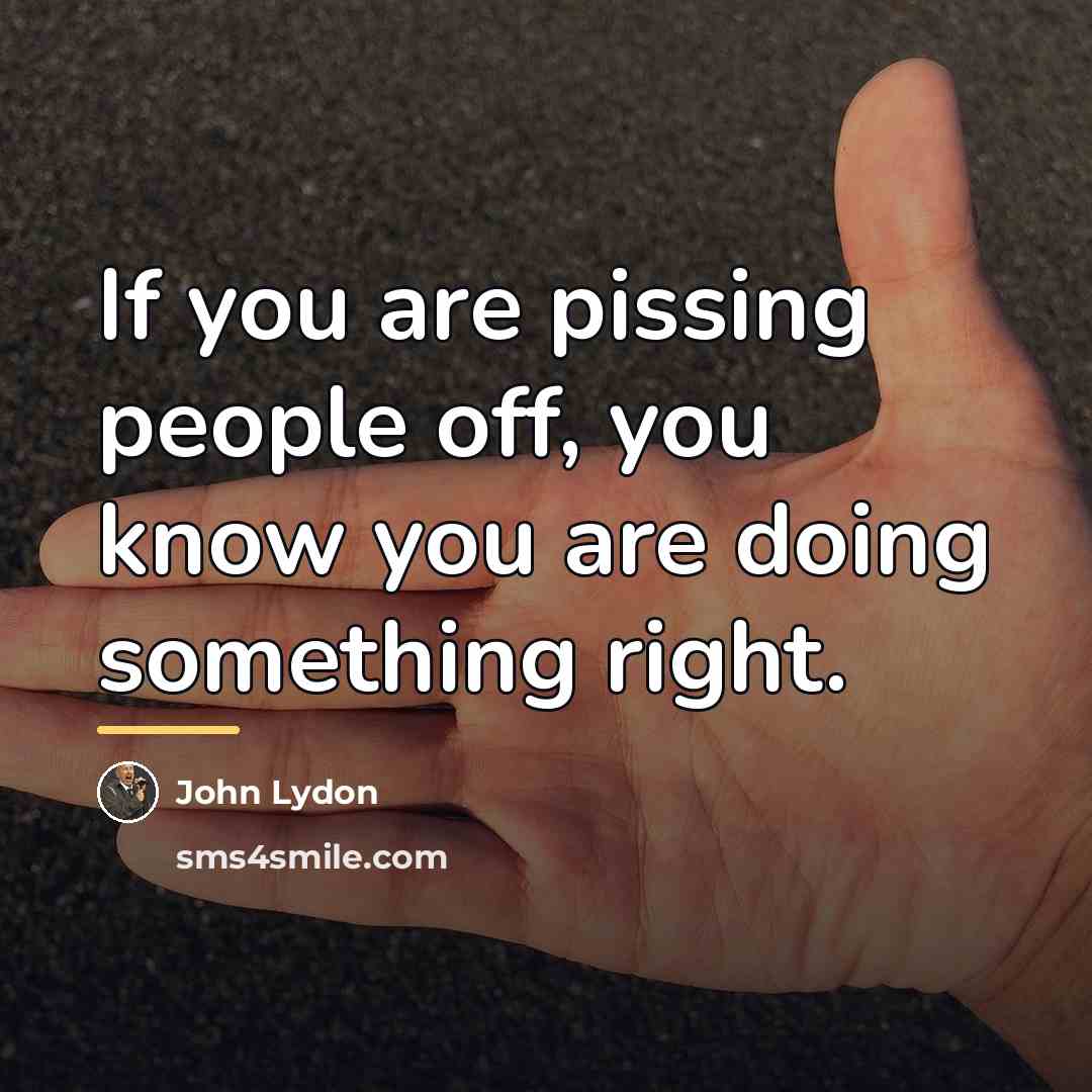“If you are pissing people off, you know you are…” quote by John Lydon