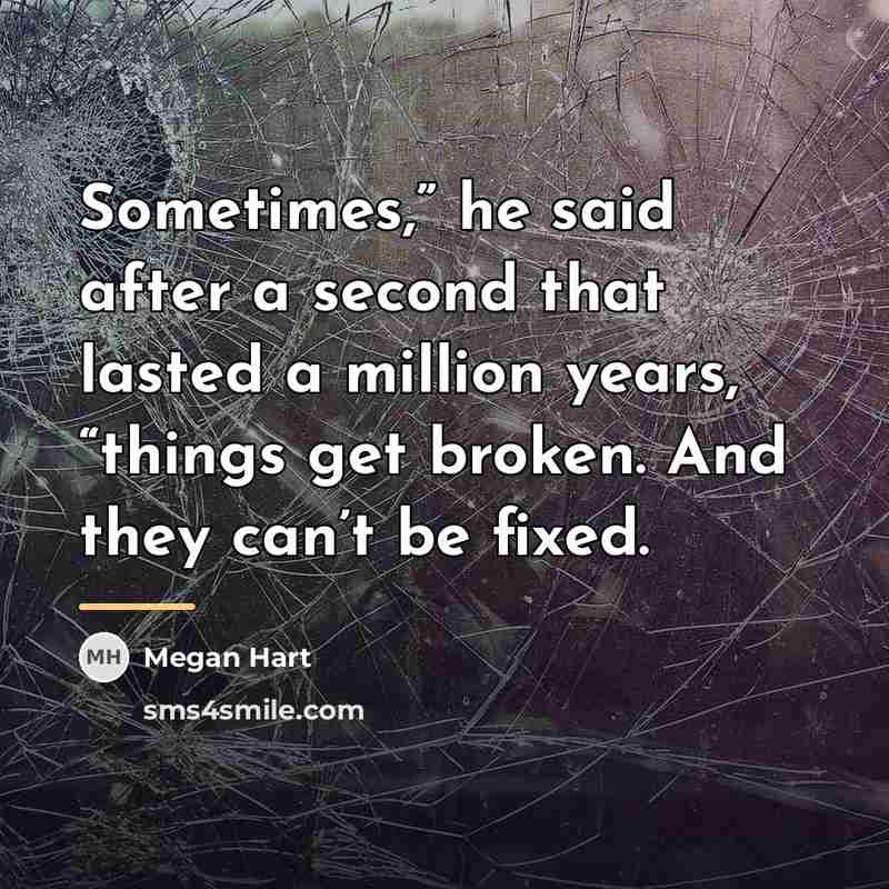 “Sometimes,” he said after a second that lasted a million…” quote by Megan Hart