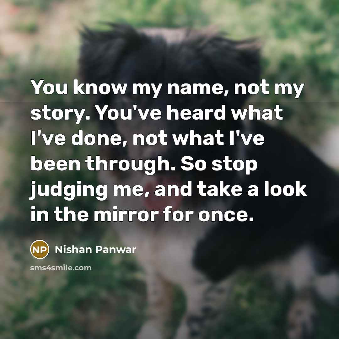 “You know my name, not my story. You've heard what…” quote by Nishan Panwar