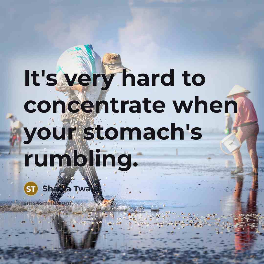 “It's very hard to concentrate when your stomach's rumbling.…” quote by Shania Twain