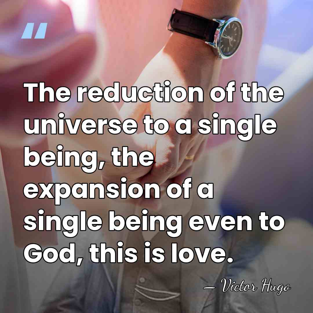 The reduction of the universe to a single being, the expansion of&hellip; - Victor Hugo