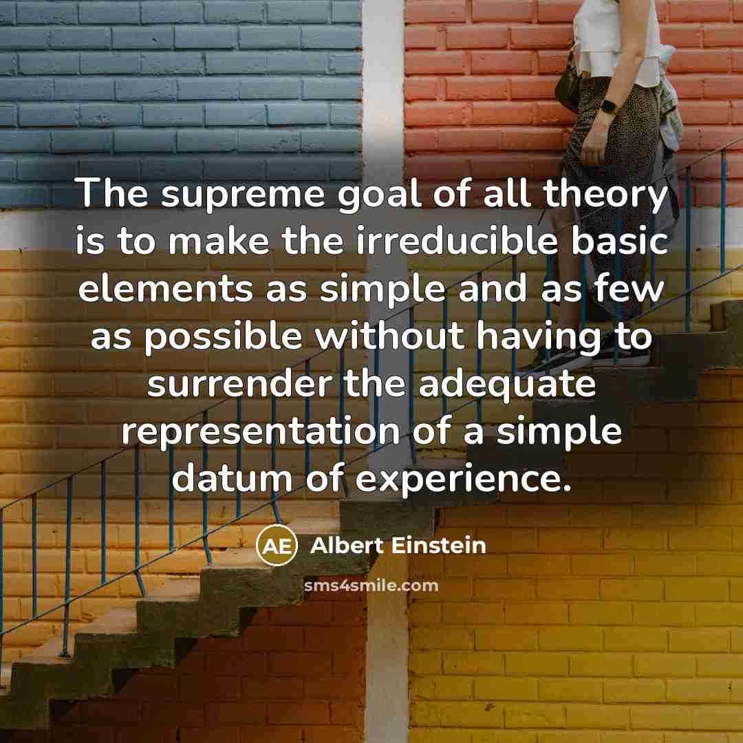 “The supreme goal of all theory is to make the…” quote by Albert Einstein