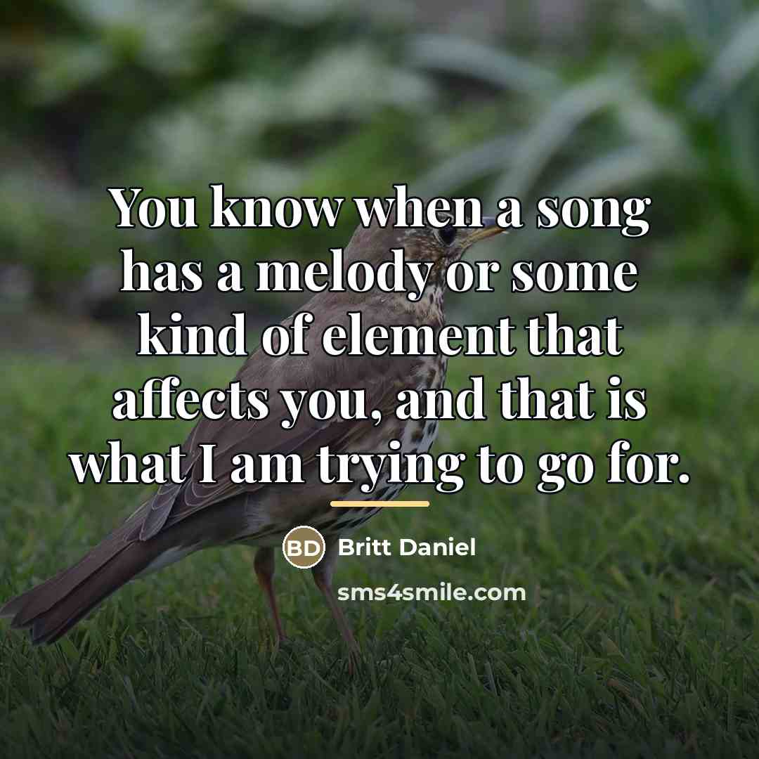 “You know when a song has a melody or some…” quote by Britt Daniel