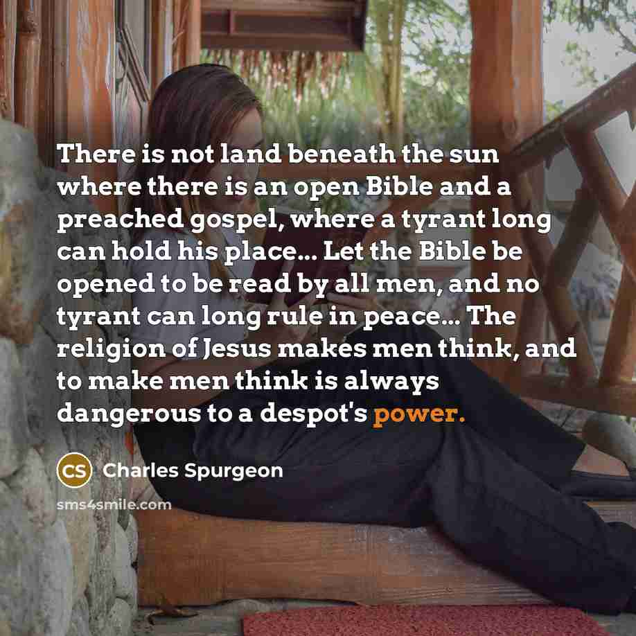 “There is not land beneath the sun where there is…” quote by Charles Spurgeon