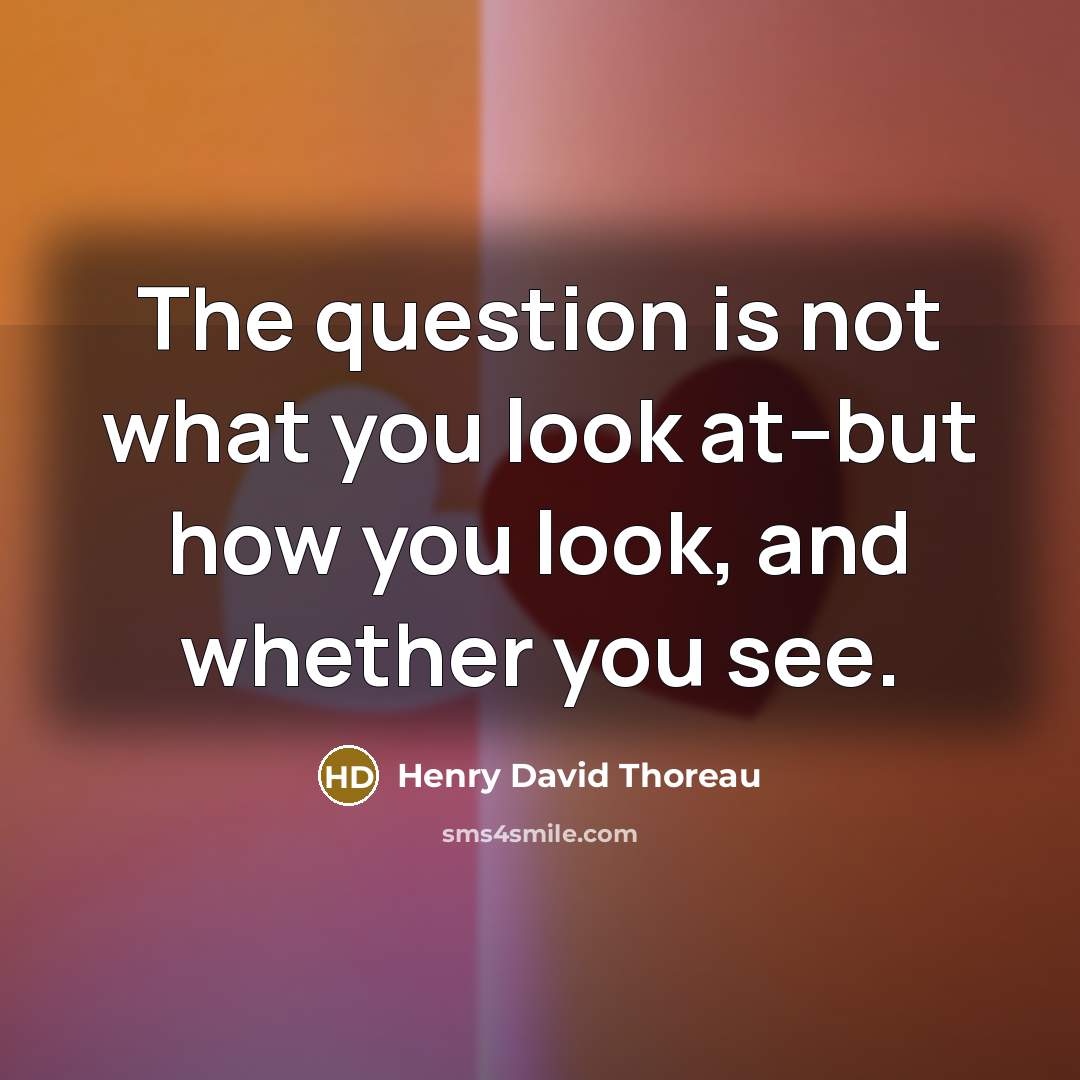 “The question is not what you look at--but how you…” quote by Henry David Thoreau