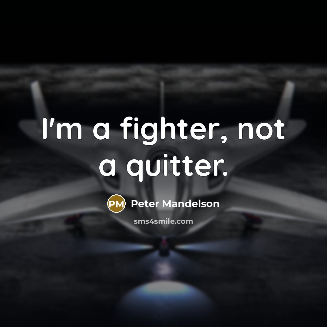 “I'm a fighter, not a quitter.…” quote by Peter Mandelson