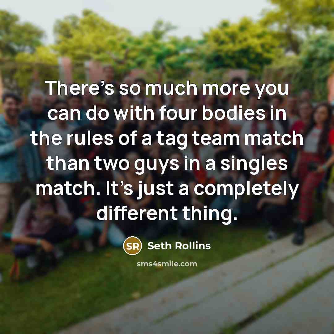 “There's so much more you can do with four bodies…” quote by Seth Rollins