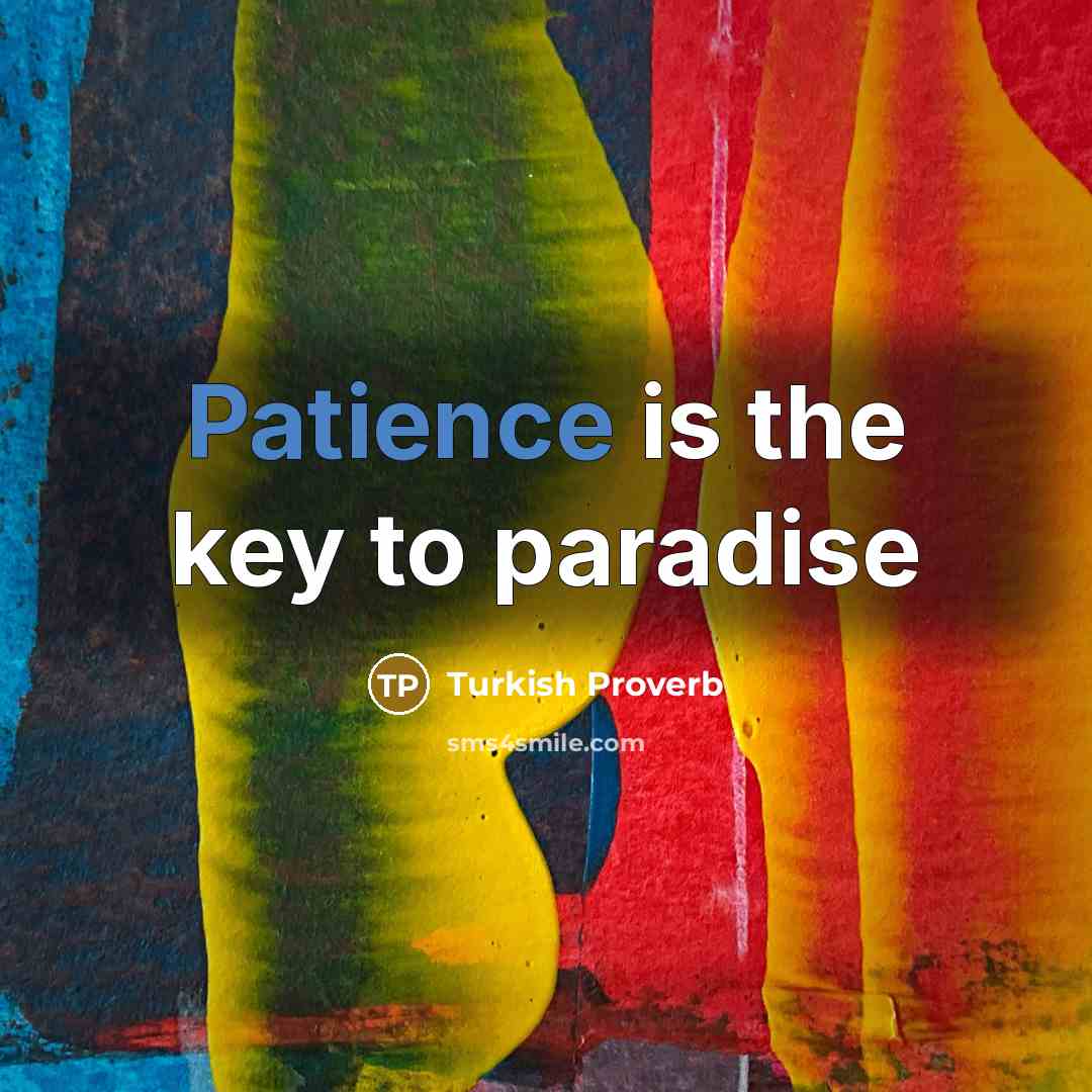 “Patience is the key to paradise…” quote by Turkish Proverb