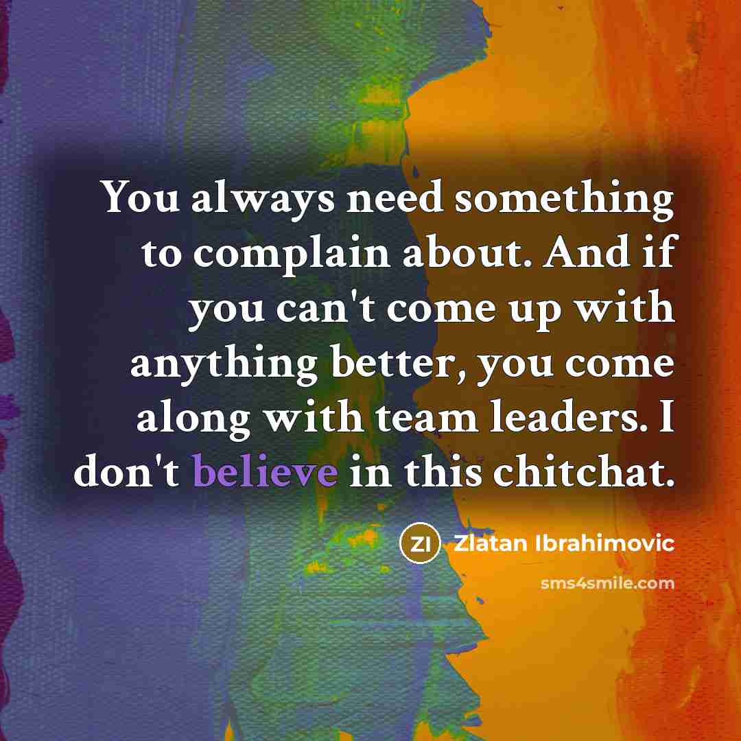 “You always need something to complain about. And if you…” quote by Zlatan Ibrahimovic