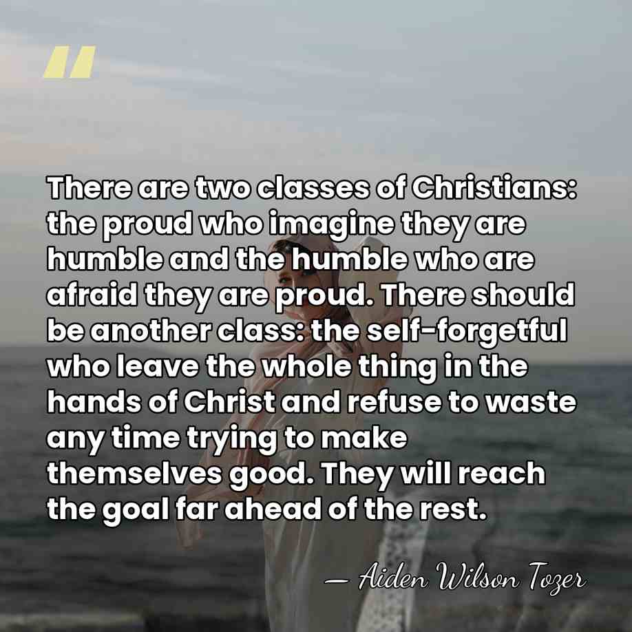 There are two classes of Christians: the proud who imagine they are&hellip; - Aiden Wilson Tozer