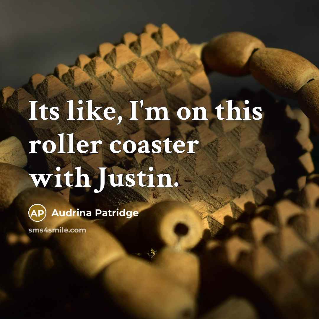 “Its like, I'm on this roller coaster with Justin.” quote by Audrina Patridge