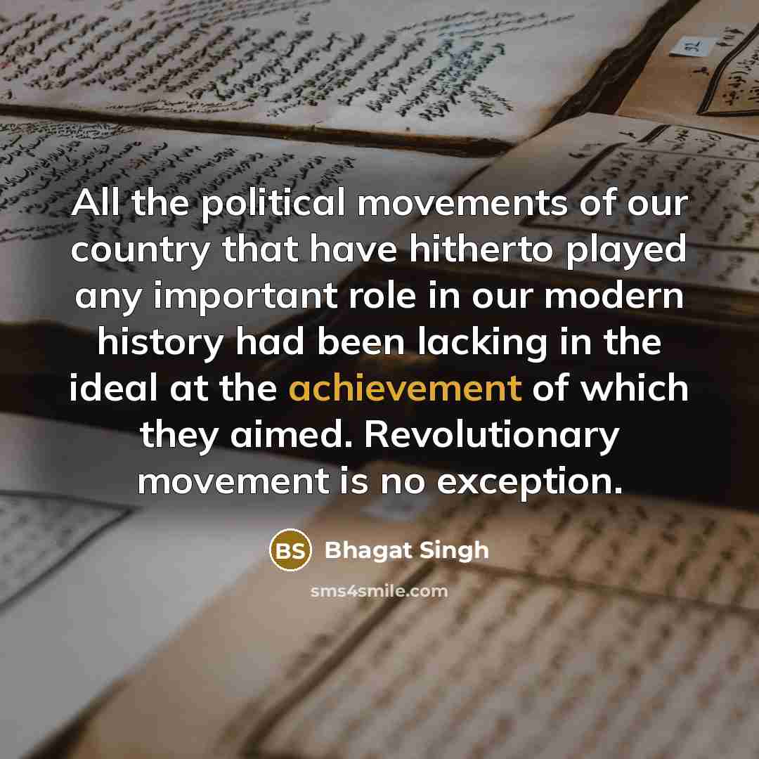 “All the political movements of our country that have hitherto…” quote by Bhagat Singh