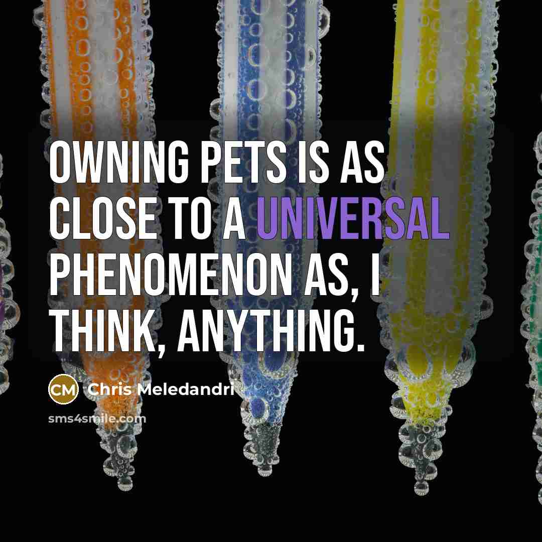 “Owning pets is as close to a universal phenomenon as,…” quote by Chris Meledandri