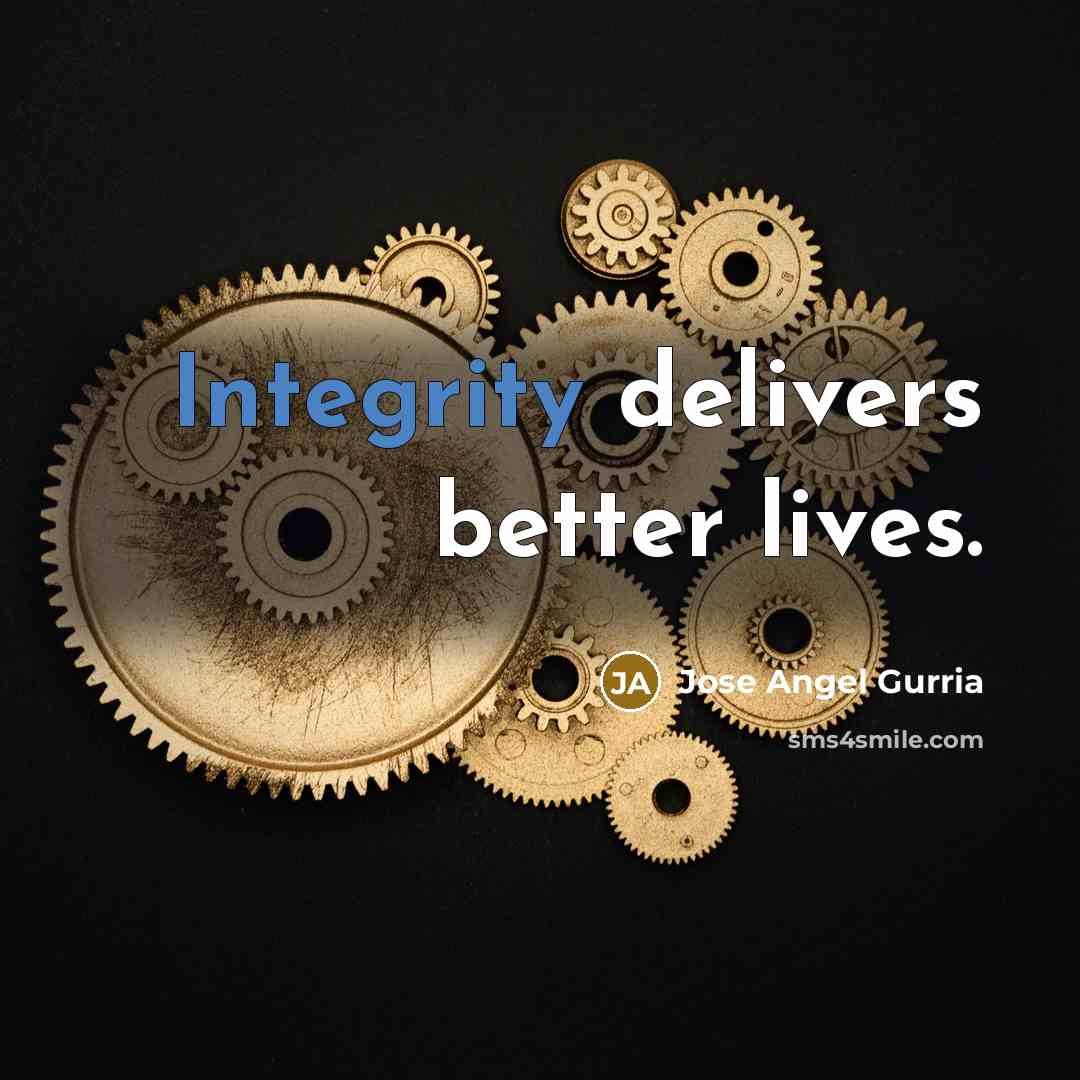 “Integrity delivers better lives.…” quote by Jose Angel Gurria