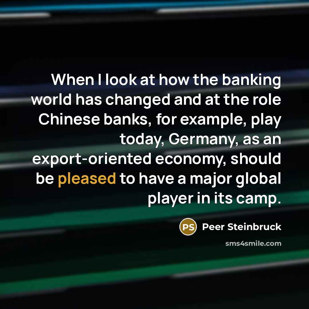 “When I look at how the banking world has changed…” quote by Peer Steinbruck
