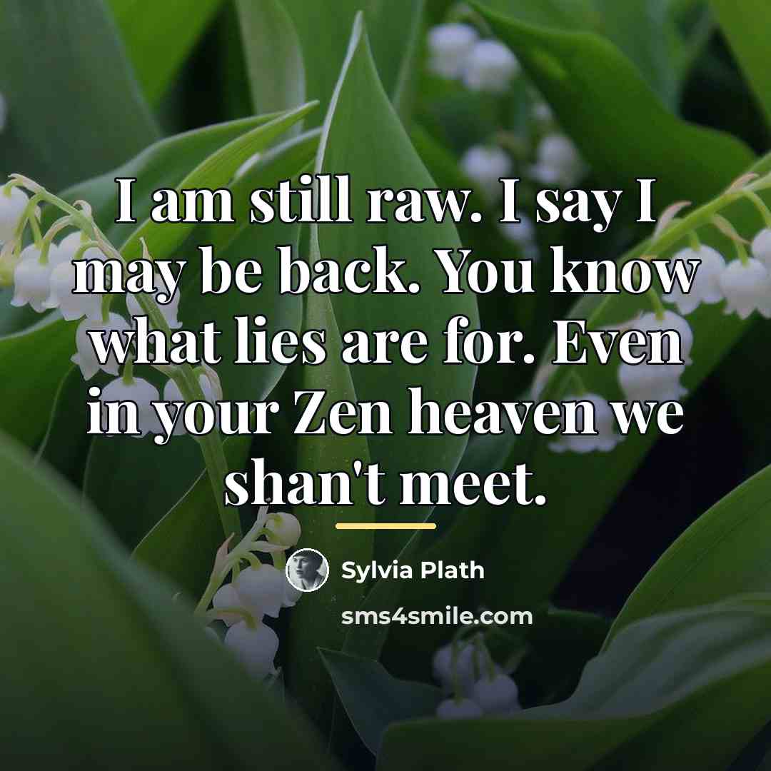 “I am still raw. I say I may be back.…” quote by Sylvia Plath