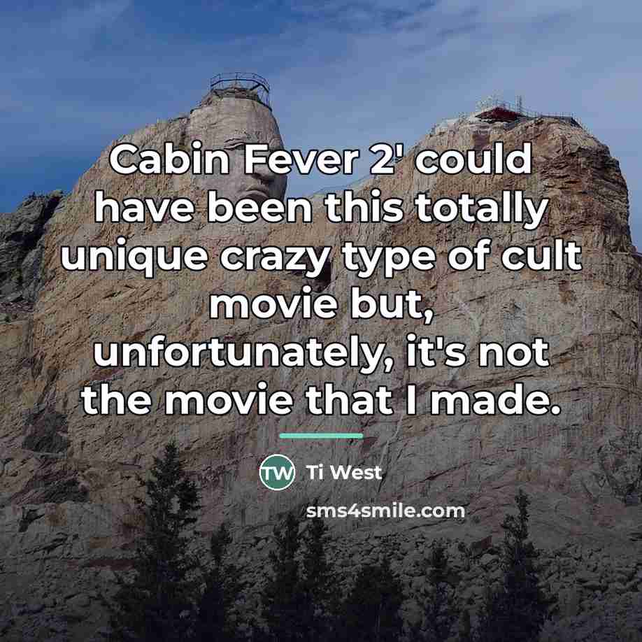 “Cabin Fever 2' could have been this totally unique crazy…” quote by Ti West