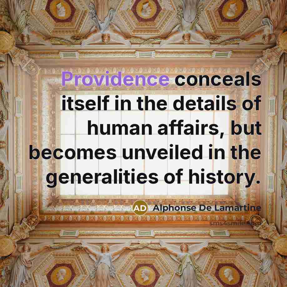 “Providence conceals itself in the details of human affairs, but…” quote by Alphonse de Lamartine