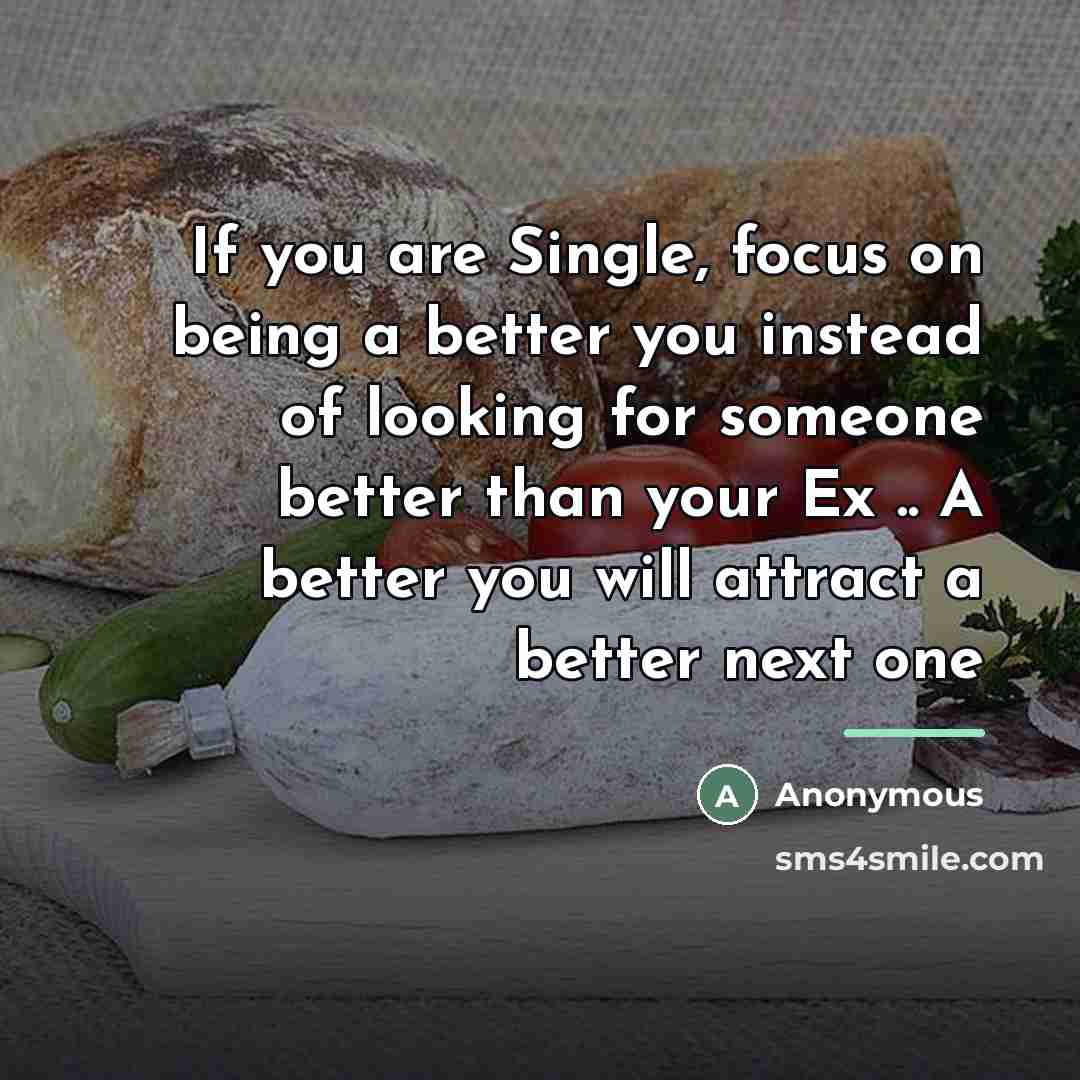 “If you are Single, focus on being a better you…” quote by Anonymous