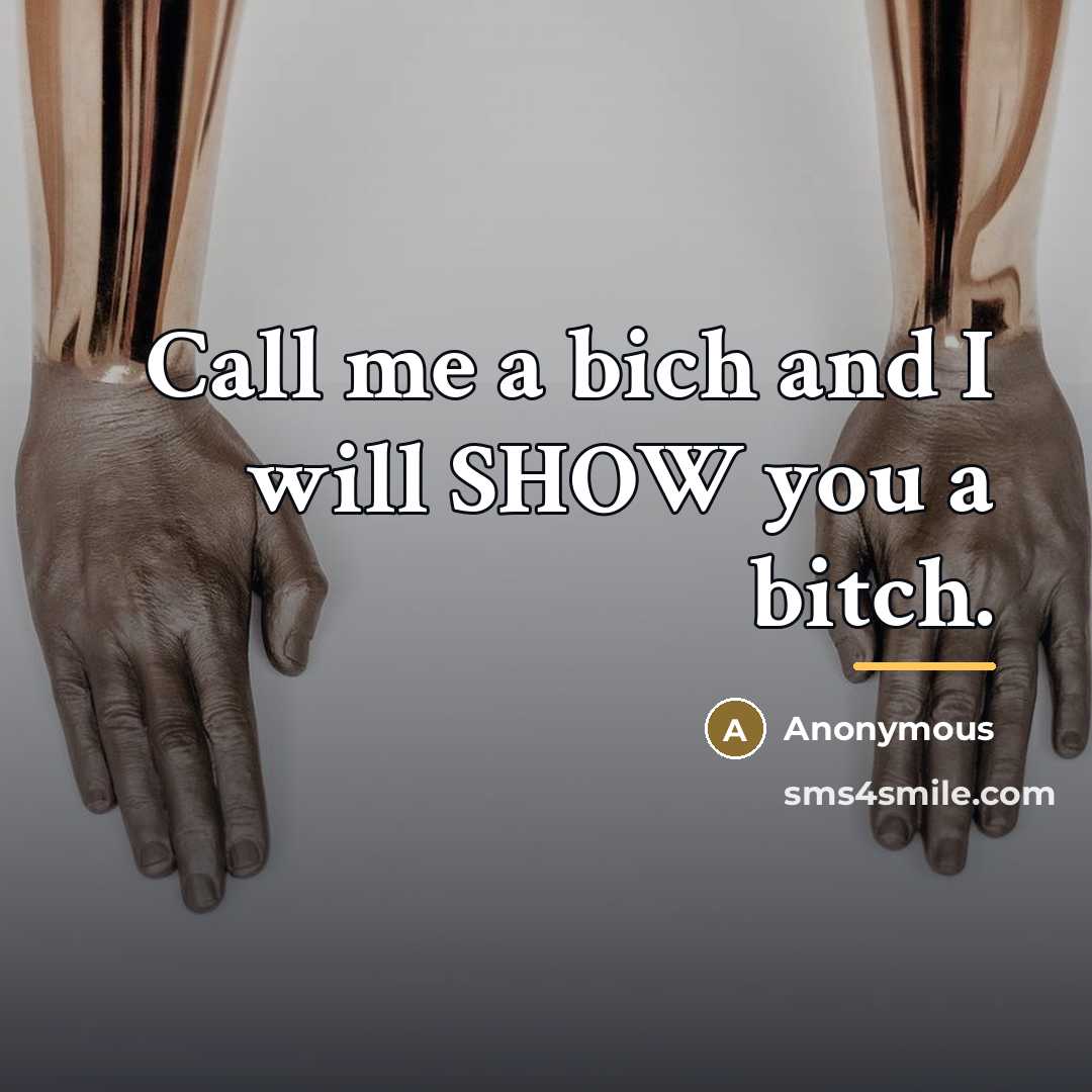 “Call me a bich and I will SHOW you a…” quote by Anonymous