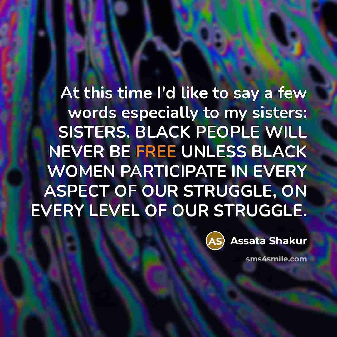 “At this time I'd like to say a few words…” quote by Assata Shakur