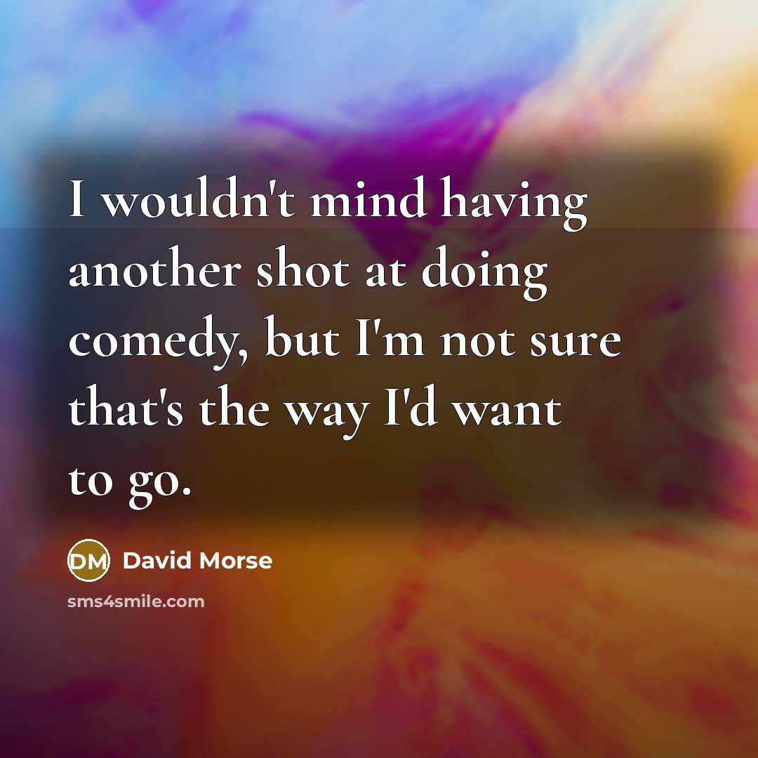 “I wouldn't mind having another shot at doing comedy, but…” quote by David Morse